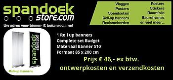 Budget roll-up banner - Spandoekstore.com reclameuitingen