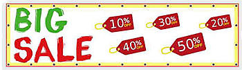 Bic sale spandoek 300 x 80 cm - Spandoekstore.com reclameuitingen