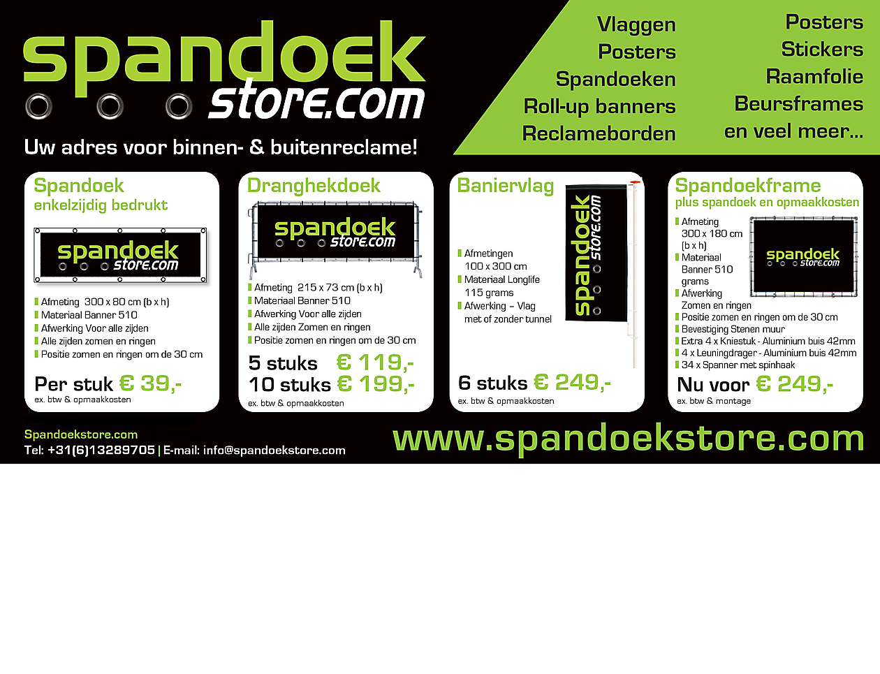 aanbiedingen - Spandoekstore.com reclameuitingen