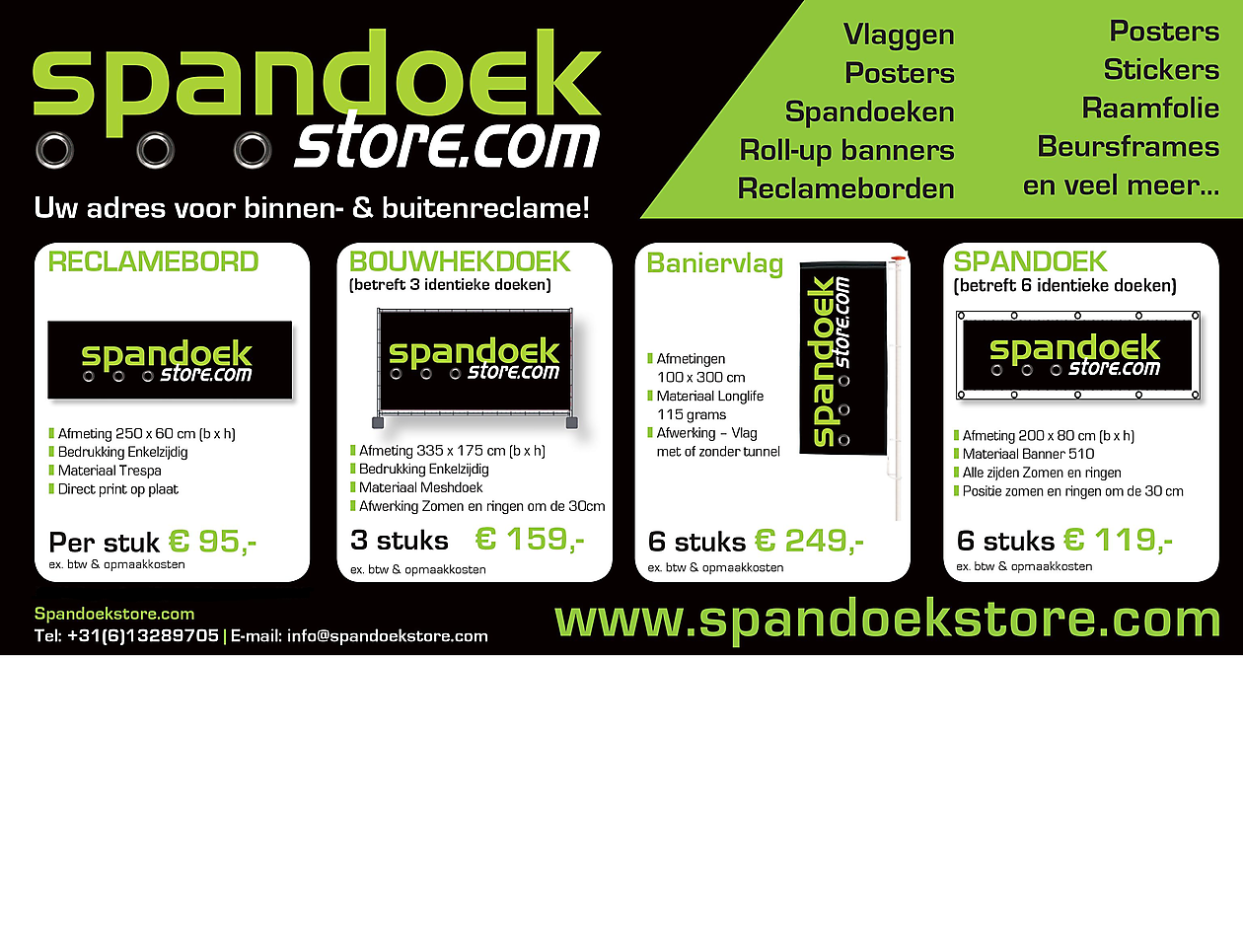 aanbiedingen - Spandoekstore.com reclameuitingen