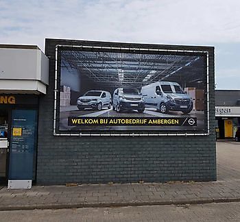 Nieuwe spandoek Opel Ambergen Stadskanaal - Spandoekstore.com reclameuitingen