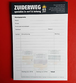 Notitieblok Zuiderweg verf en behang  Veendam - Spandoekstore.com reclameuitingen