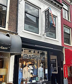 Haakse rvs gevelbanier BarsoI Mannenmode Utrecht - Spandoekstore.com reclameuitingen