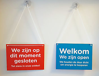 winkeldeur bordjes  forex materiaal - Spandoekstore.com reclameuitingen