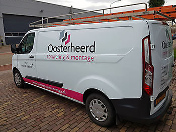 autobelettering Oosterheerd  zonwering & montage - Spandoekstore.com reclameuitingen