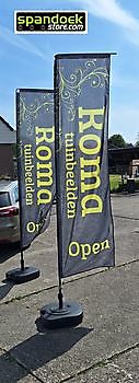 Beachflag square Roma tuinbeelden Stadskanaal - Spandoekstore.com reclameuitingen
