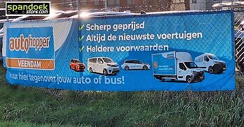 spandoek autohopper  autoverhuur veendam - Spandoekstore.com reclameuitingen