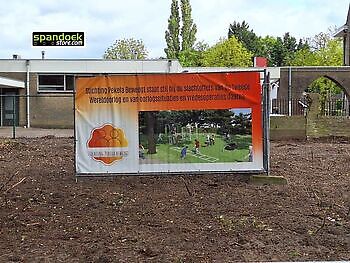bouwhekdoek  Pekela beweegt - Spandoekstore.com reclameuitingen