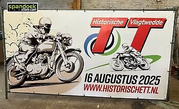 Bouwhekdoek historische TT Vlagtwedde - Spandoekstore.com reclameuitingen