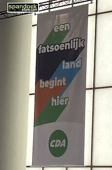 Beursbanner CDA-verkiezingscongres 2025  formaat   230 x  500 cm bxh - Spandoekstore.com reclameuitingen
